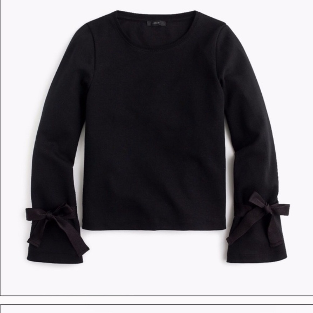 J. Crew Black Tie Sleeve Sweatshirt
